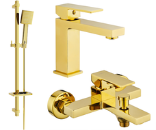Mexen Uno DQ45 Badewannen-Set, gold - 71403DQ45-50