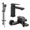Mexen Uno DQ45 Badewannenset, schwarz - 71403DQ45-70