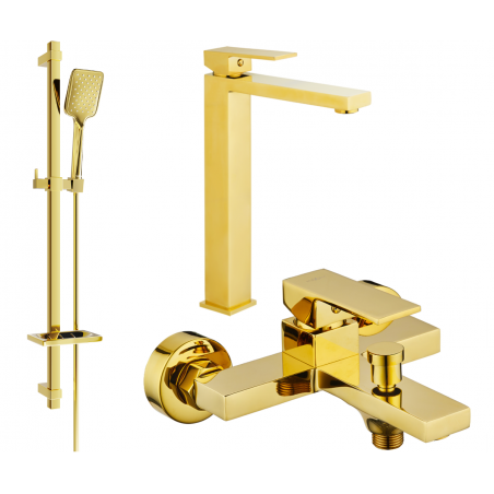 Mexen Uno DQ62 Badewannen-Set, gold - 71413DQ62-50