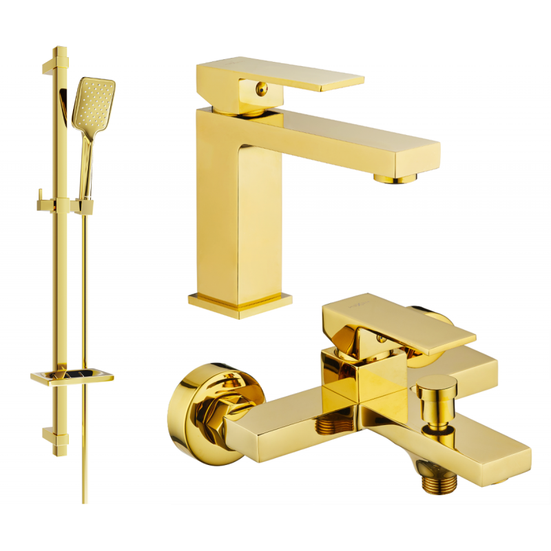 Mexen Uno DQ62 Wannenset, gold - 71403DQ62-50