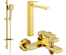 Mexen Uno DQ45 Badewannen-Set, gold - 71413DQ45-50