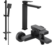 Mexen Uno DQ45 Badezimmerset, schwarz - 71413DQ45-70