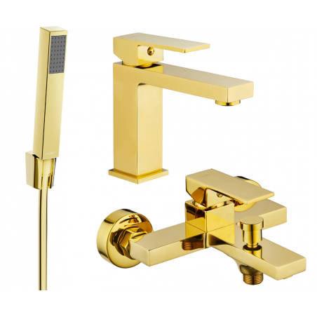 Mexen Uno R77 Badewannen-Set, gold - 71403R77-50