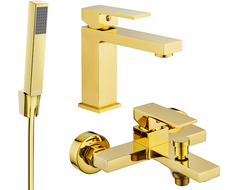 Mexen Uno R77 Badewannen-Set, gold - 71403R77-50