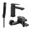 Mexen Uno R77 Badewannenset, schwarz - 71403R77-70