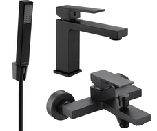 Mexen Uno R77 Badewannenset, schwarz - 71403R77-70