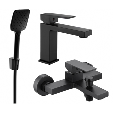 Mexen Uno R62 Badewannenset, schwarz - 71403R62-70