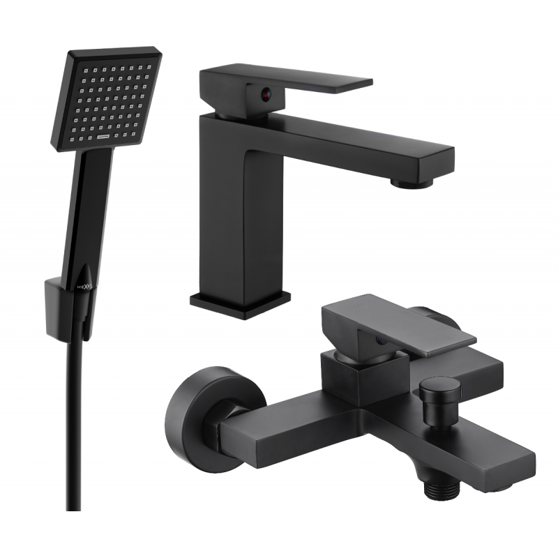 Mexen Uno R45 Badeset, schwarz - 71403R45-70