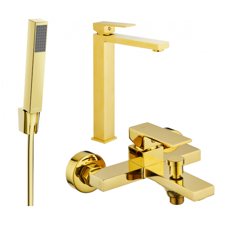 Mexen Uno R77 Badewannen-Set, gold - 71413R77-50