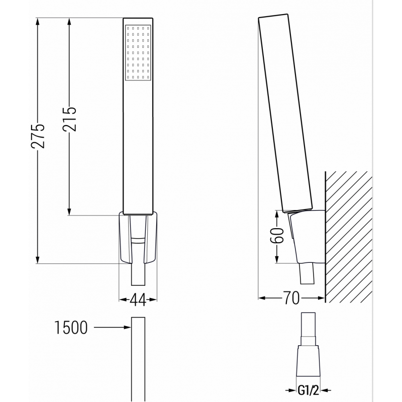 Mexen Uno R77 Wannenarmatur mit Duschset, Chrom - 7143R77-00