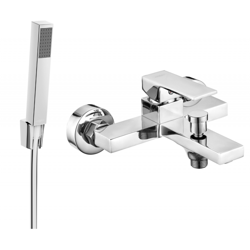 Mexen Uno R77 Wannenarmatur mit Duschset, Chrom - 7143R77-00