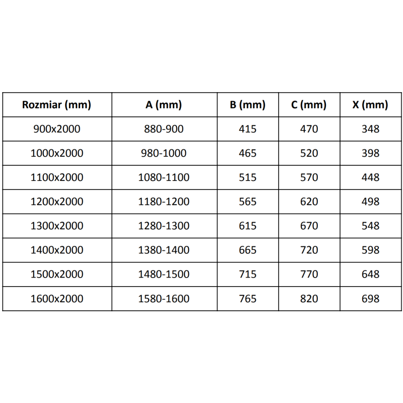 Mexen Velar L Schiebetür 100 cm, transparent, schwarz - 871-100-003-01-70