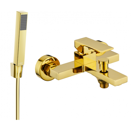 Mexen Uno R77 Badewannenbatterie mit Duschset, gold - 7143R77-50