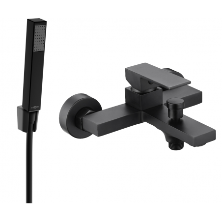Mexen Uno R77 Badewannenarmatur mit Duschset, schwarz - 7143R77-70