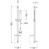 Mexen Zero DQ02 Badewannenset, schwarz - 71103DQ02-70
