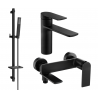 Mexen Zero DQ02 Badewannenset, schwarz - 71103DQ02-70