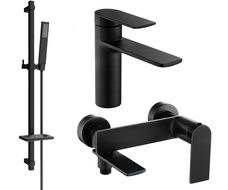 Mexen Zero DQ02 Badewannenset, schwarz - 71103DQ02-70