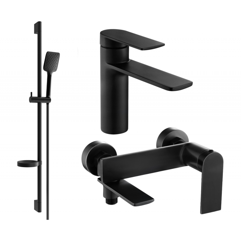 Mexen Zero DS62 Badewannen-Set, schwarz - 71103DS62-70