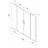 Mexen Velar Duo-Badewannenfaltwand, 2-teilig, verschiebbar, 150 x 150 cm, satiniert, Gun Metal - 896-150-000-32-95