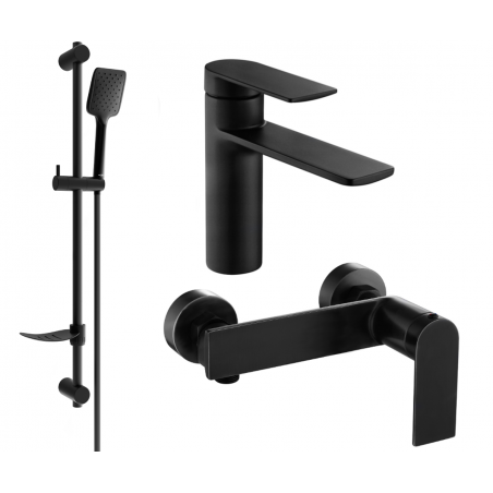 Mexen Zero DF62 Duschset, schwarz - 71104DF62-70