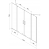 Mexen Velar Duo Badewannenwand 2-flügelig, verschiebbar 150 x 150 cm, graphit, gold - 896-150-000-42-50