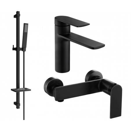 Mexen Zero DQ02 Duschset, schwarz - 71104DQ02-70