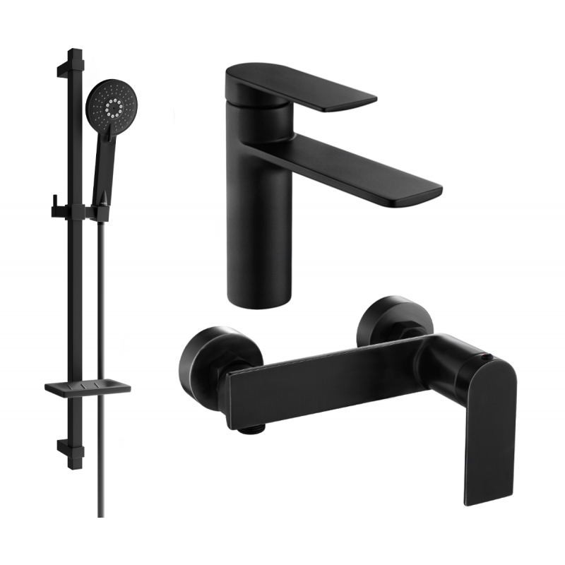Mexen Zero DQ40 Duschset, schwarz - 71104DQ40-70