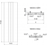 Mexen Line VS20SL Plattenheizkörper 1800 x 400 mm, mittiger unterer Anschluss, 872 W, weiß - W6VS20SL-180-040-00