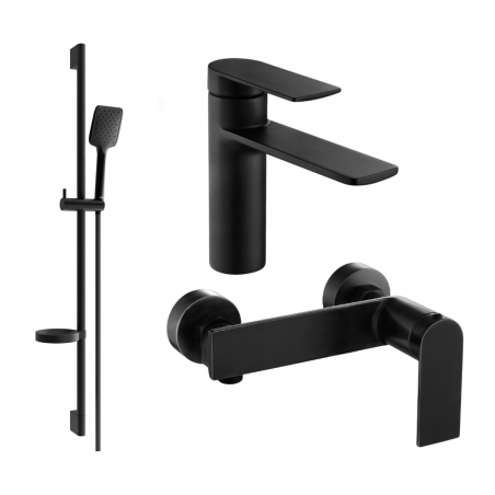 Mexen Zero DS62 Duschset, schwarz - 71104DS62-70