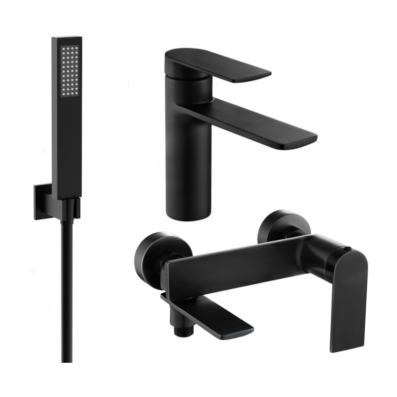 Mexen Zero R02 Badewannenset, schwarz - 71103R02-70