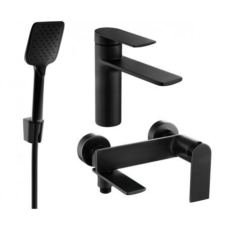 Mexen Zero R62 Badewannen-Set, schwarz - 71103R62-70