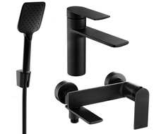 Mexen Zero R62 Badewannen-Set, schwarz - 71103R62-70