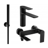 Mexen Zero R70 Badewannenset, schwarz - 71103R70-70