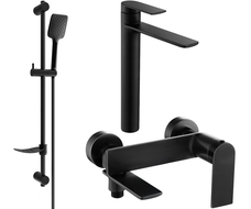 Mexen Zero DF62 Badezimmerset, schwarz - 7113DF62-70