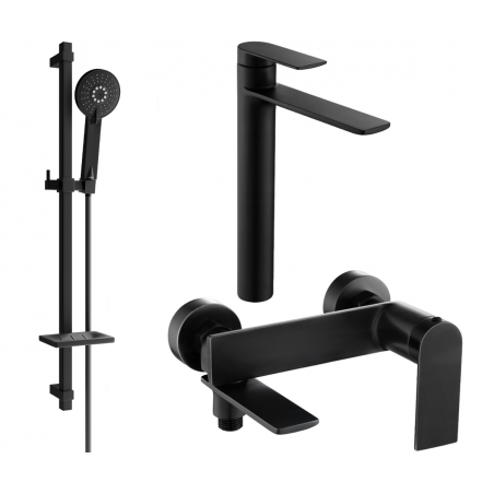 Mexen Zero DQ40 Badewannen-Set, schwarz - 7113DQ40-70