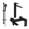 Mexen Zero DQ40 Badewannen-Set, schwarz - 7113DQ40-70