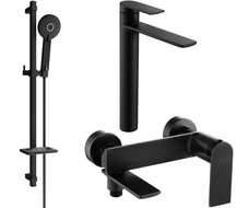 Mexen Zero DQ40 Badewannen-Set, schwarz - 7113DQ40-70