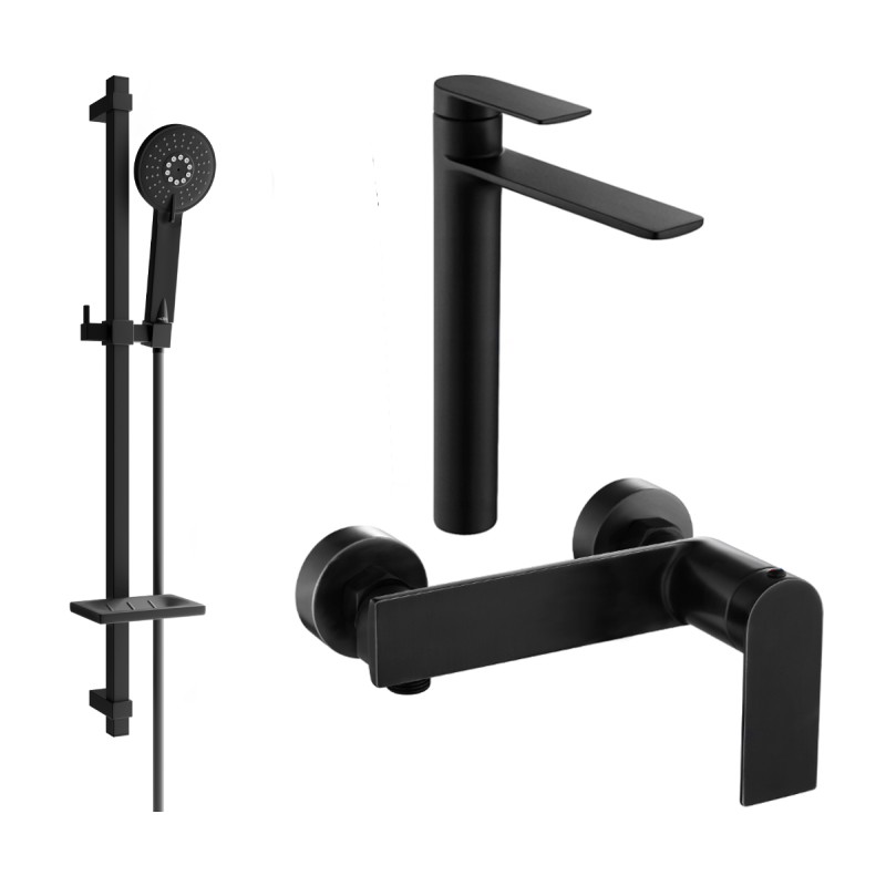 Mexen Zero DQ40 Duschset, schwarz - 71114DQ40-70