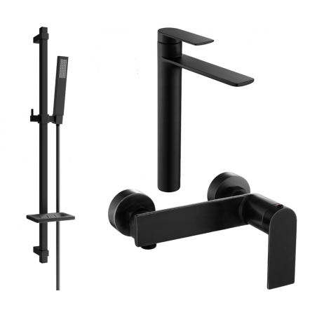 Mexen Zero DQ02 Duschset, schwarz - 71114DQ02-70