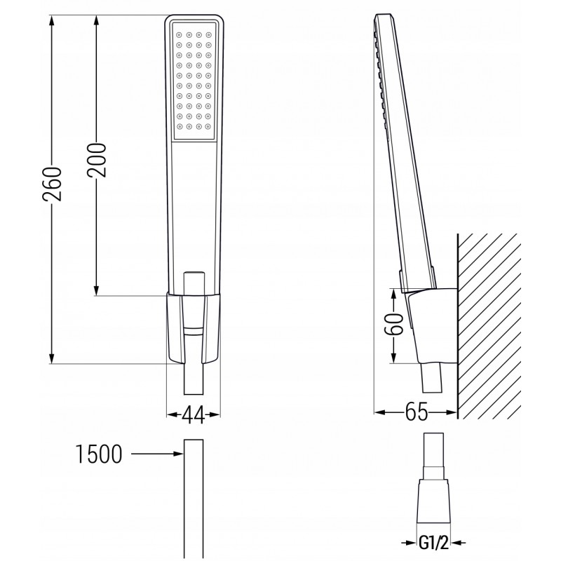Mexen Erica R72 Badewannenarmatur mit Duschset, schwarz - 74643R72-70