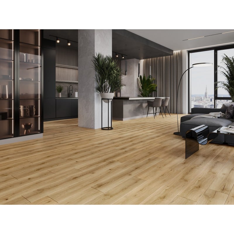 Mexen Beaver Creek Vinylplatten 1240 x 182 mm SPC 6,5 mm, IXPE 1,5 mm Unterlage, 4 V-Fuge, Eiche - F1002-1240-182-505-4V1-01