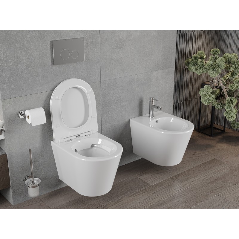 Mexen Rico WC-Schüssel Rimless mit absenkbarem Slim-Sitz, Duroplast, weiß glänzend - 30720400