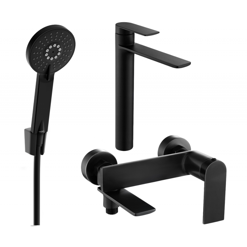 Mexen Zero R40 Badewannen-Set, schwarz - 71113R40-70