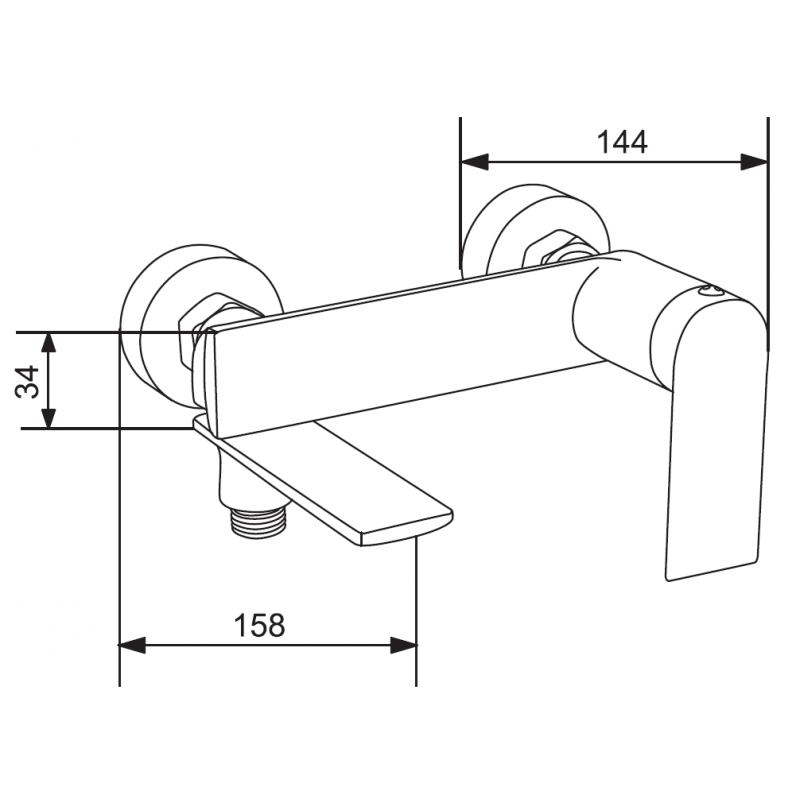 Mexen Zero R02 Badewannenarmatur mit Duschset, Chrom - 7113R02-00