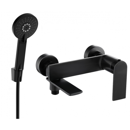 Mexen Zero R40 Wanneneinhebelmischer mit Duschset, schwarz - 7113R40-70