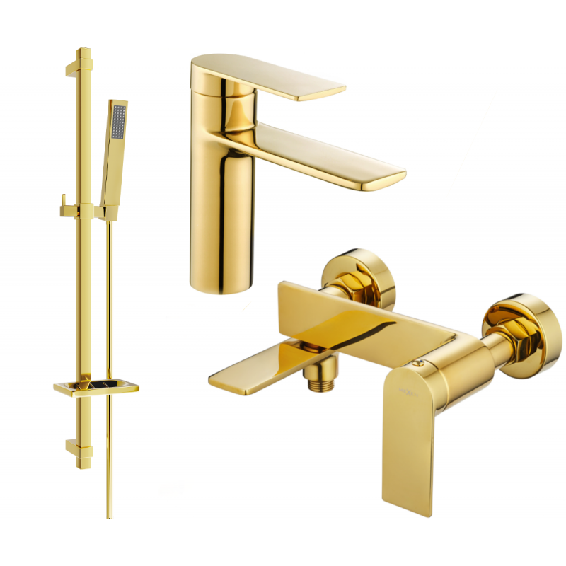 Mexen Zero DQ02 Badewannenset, goldfarben - 71103DQ02-50