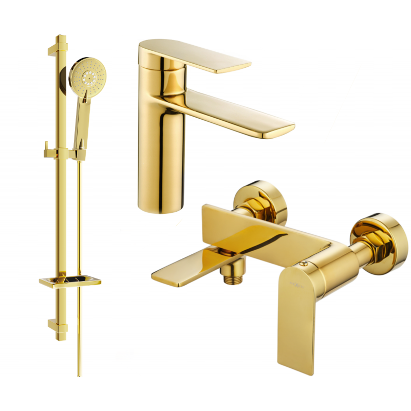 Mexen Zero DQ40 Badewannen-Set, gold - 71103DQ40-50