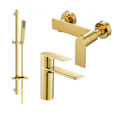 Mexen Zero DQ02 Duschset, gold - 71104DQ02-50