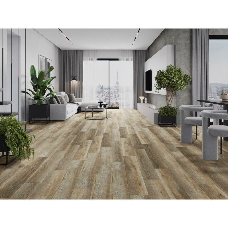 Mexen Cortland Vinylplatten 1240 x 182 mm SPC 6,5 mm, IXPE Unterlage 1,5 mm, 4 V-Fuge, Eiche - F1008-1240-182-505-4V1-01