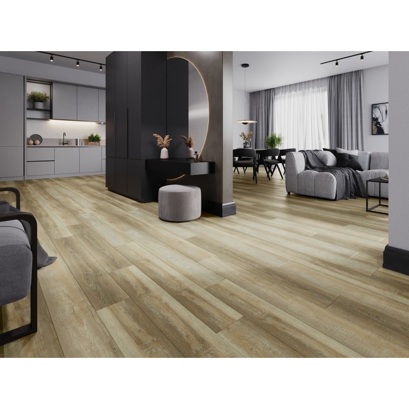 Mexen West Orange Vinylplatten 1240 x 182 mm SPC 6,5 mm, IXPE 1,5 mm Unterlage, 4 V-Fuge, Eiche - F1009-1240-182-505-4V1-01